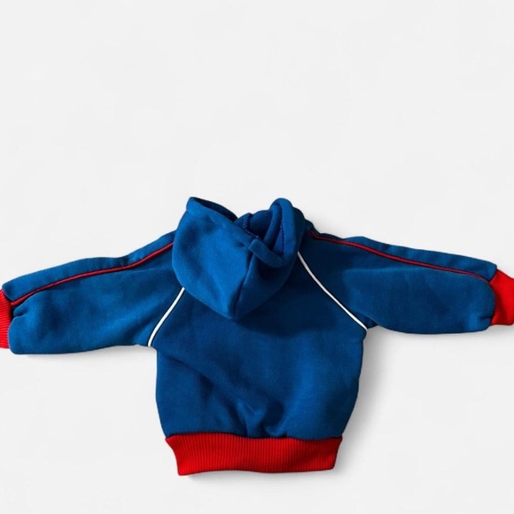 Blue and red vintage zip-up jacket for baby boy - Picture 4 of 4